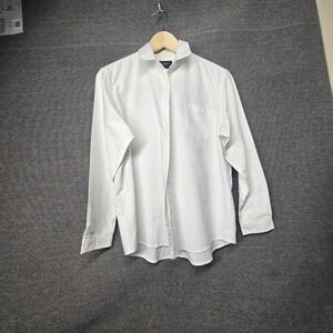 Parker‎ Mens White Long Sleeve Button Down Oxford Shirt Size 16 Pocket